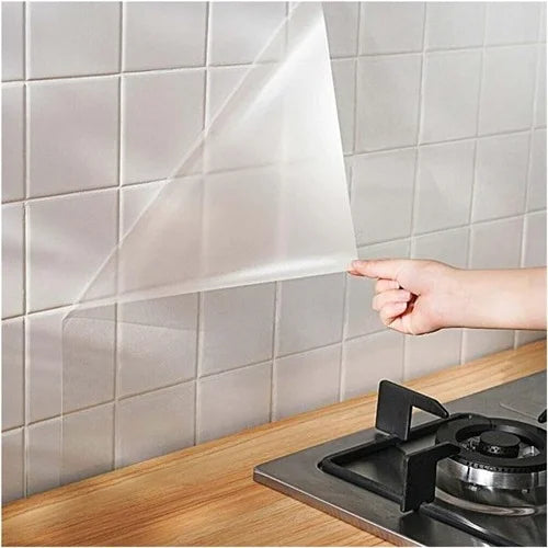 Transparent Kitchen Oil-Proof Wall Sticker Heat-Resistant (200 X 60cm)