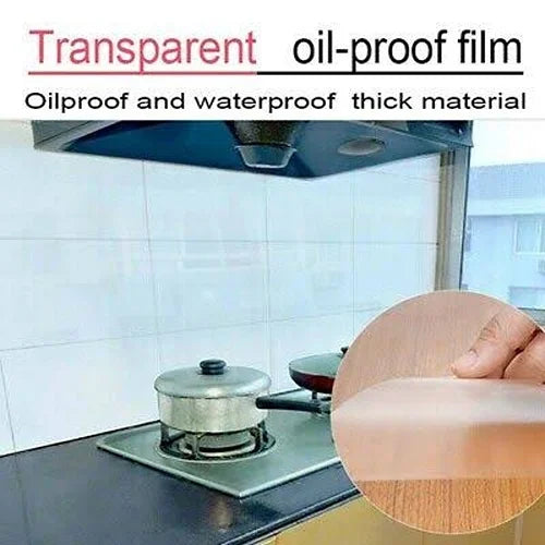 Transparent Kitchen Oil-Proof Wall Sticker Heat-Resistant (200 X 60cm)